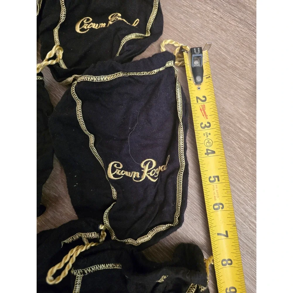 Crown Royale Black Velvet Drawstring Pouches Bags‎ Lot of 10 Whiskey Collectible